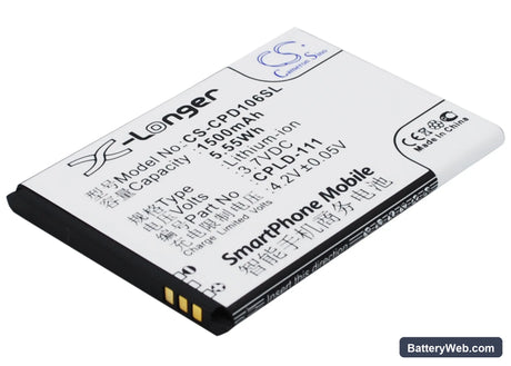 Coolpad 5213 Replacement Battery, 3.7V, 1500mAh, Li-ion 2