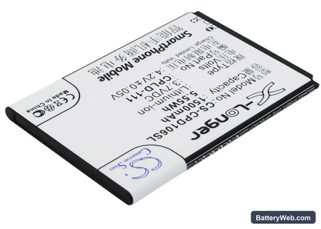 Coolpad 5213 Replacement Battery, 3.7V, 1500mAh, Li-ion 3