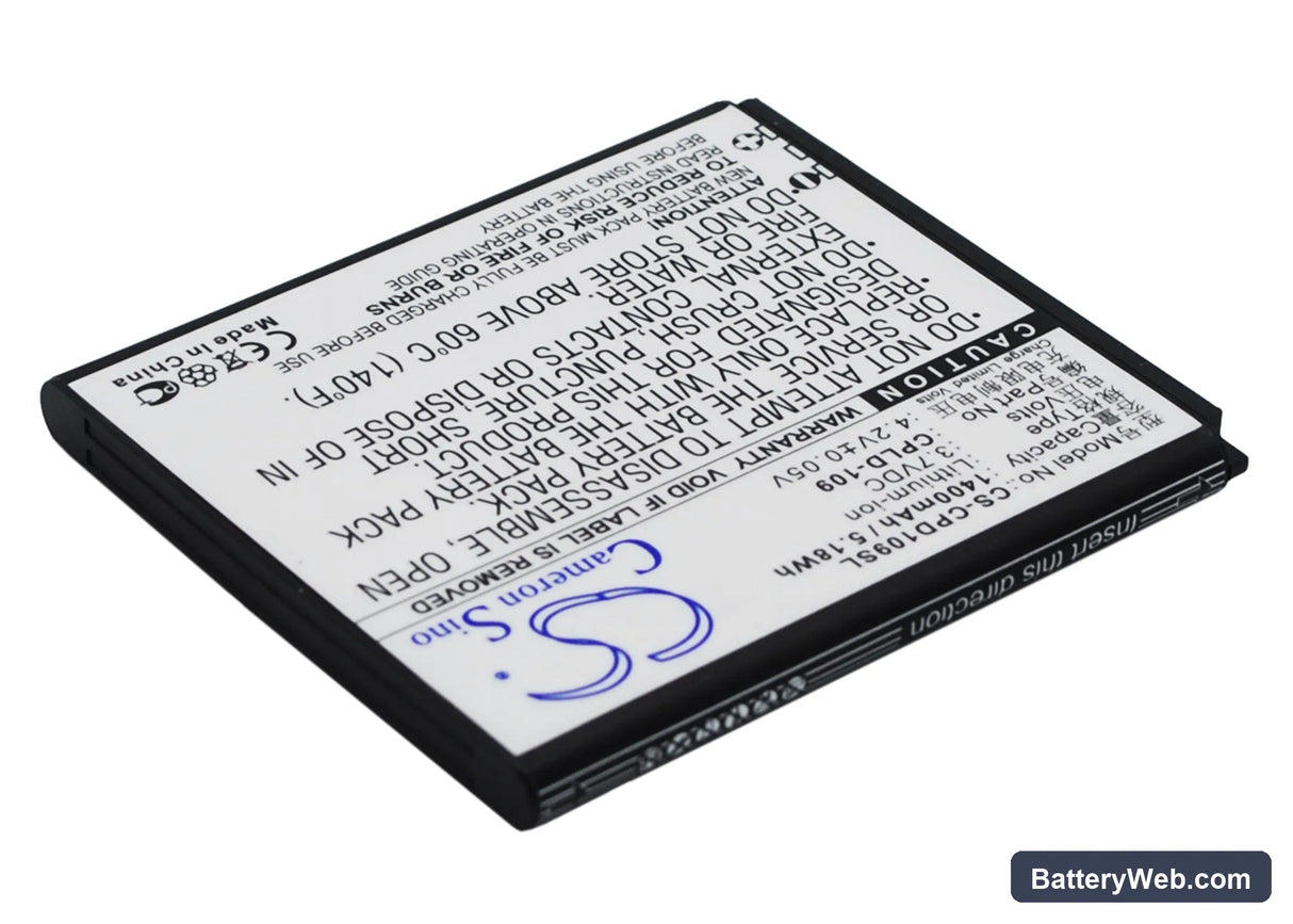 Coolpad 8070D Replacement Battery, 3.7V, 1400mAh, Li-ion 2