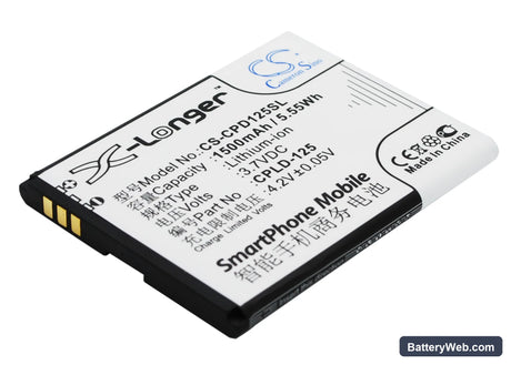 Coolpad 8017-T00 Replacement Battery, 3.7V, 1500mAh, Li-ion 2
