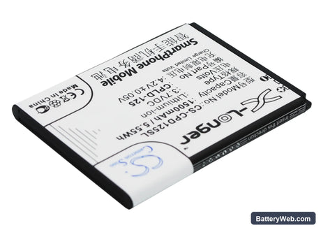 Coolpad 8017-T00 Replacement Battery, 3.7V, 1500mAh, Li-ion 3