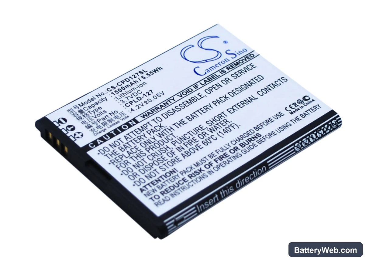 Coolpad 8017 Replacement Battery, 3.7V, 1500mAh, Li-ion 1