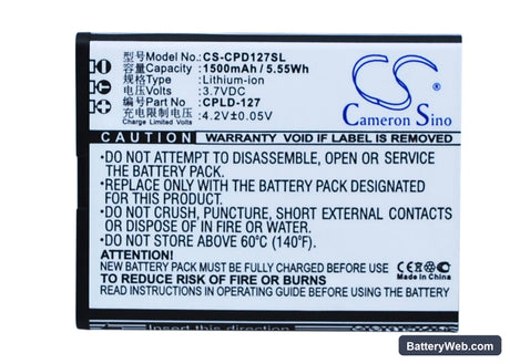Coolpad 8017 Replacement Battery, 3.7V, 1500mAh, Li-ion 5