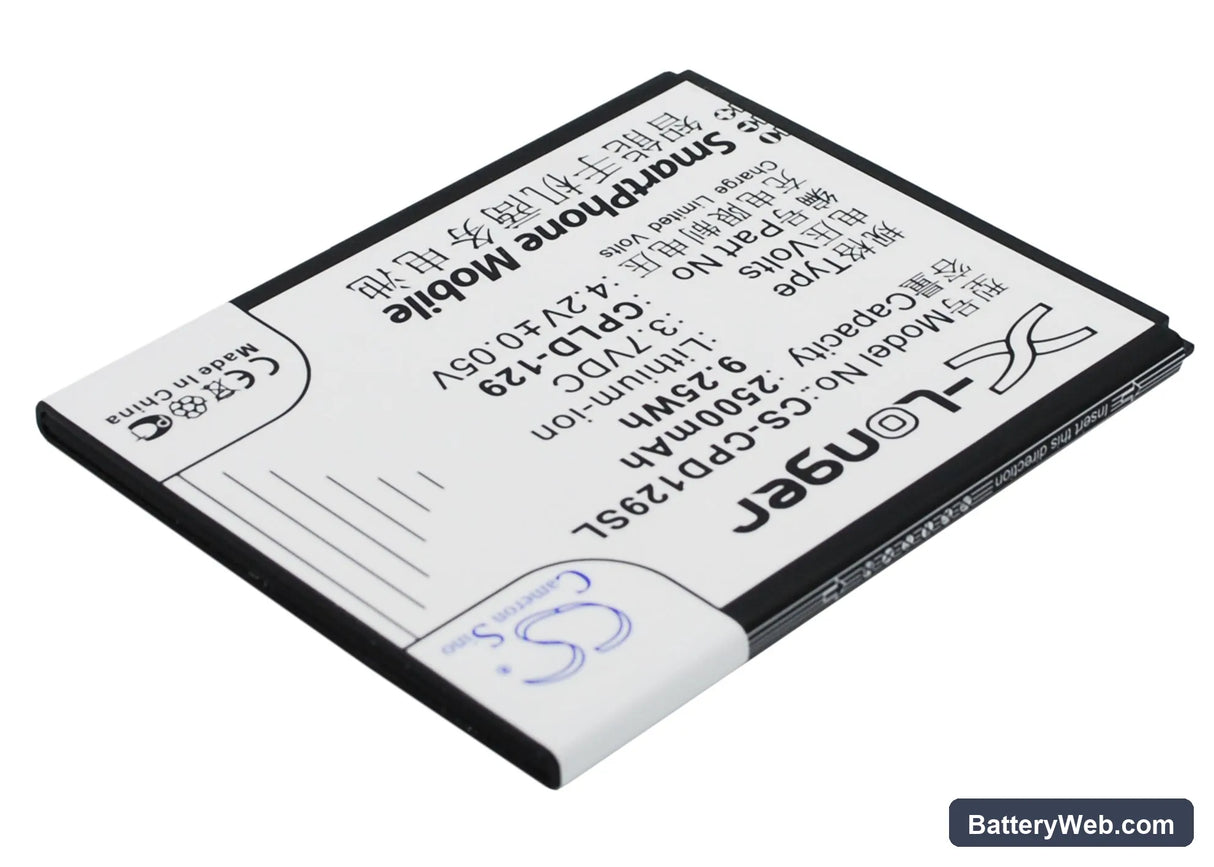 Coolpad 5315 Replacement Battery, 3.7V, 2500mAh, Li-ion 3