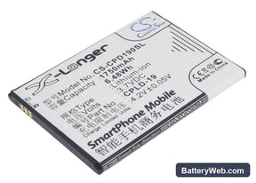 Coolpad 7295 Replacement Battery, 3.7V, 1750mAh, Li-ion 1