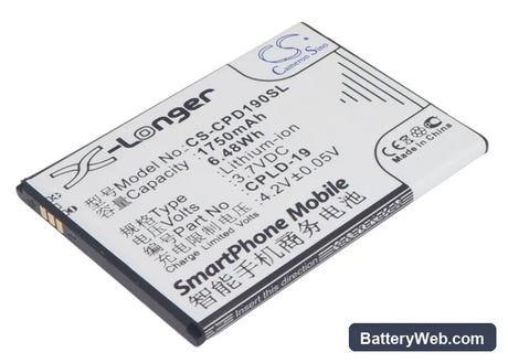 Coolpad 7295 Replacement Battery, 3.7V, 1750mAh, Li-ion 1