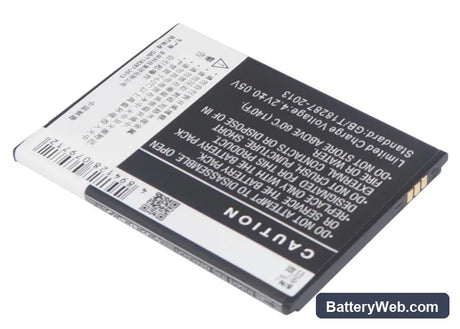 Coolpad 7295 Replacement Battery, 3.7V, 1750mAh, Li-ion 3
