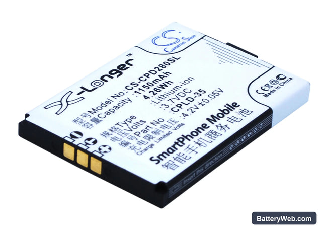 Coolpad E600 Replacement Battery, 3.7V, 1150mAh, Li-ion 1