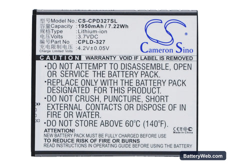 Coolpad K1 Replacement Battery, 3.7V, 1950mAh, Li-ion 1