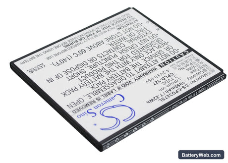 Coolpad K1 Replacement Battery, 3.7V, 1950mAh, Li-ion 3