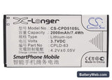 Coolpad D508 Replacement Battery, 3.7V, 2000mAh, Li-ion 5