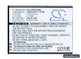 Coolpad 5263 Replacement Battery, 3.7V, 1450mAh, Li-ion 1