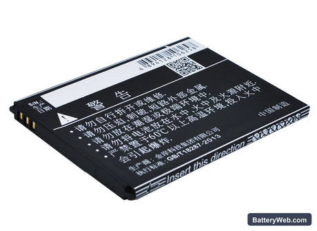 Coolpad 5263 Replacement Battery, 3.7V, 1450mAh, Li-ion 4