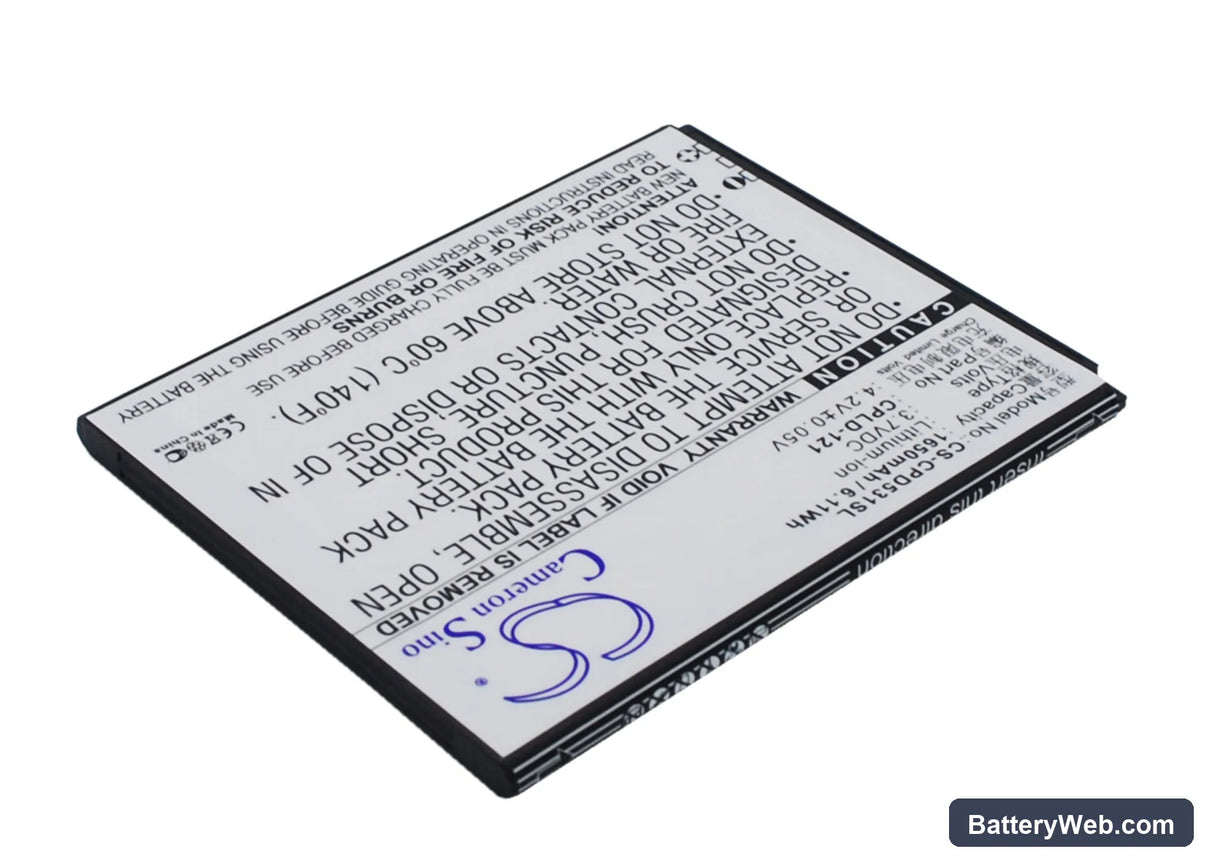 Coolpad 7251 Replacement Battery, 3.7V, 1650mAh, Li-ion 2