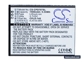 Coolpad 8707 Replacement Battery, 3.7V, 1500mAh, Li-ion 1