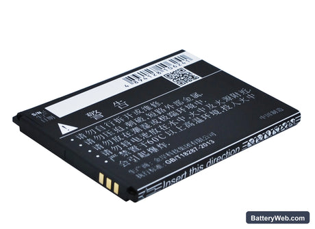 Coolpad 8707 Replacement Battery, 3.7V, 1500mAh, Li-ion 4
