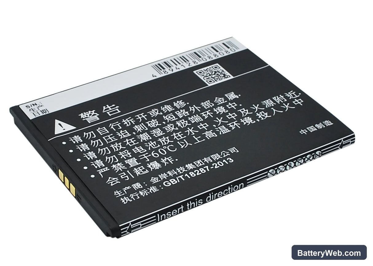 Coolpad 8198T Replacement Battery, 3.7V, 1500mAh, Li-ion 4