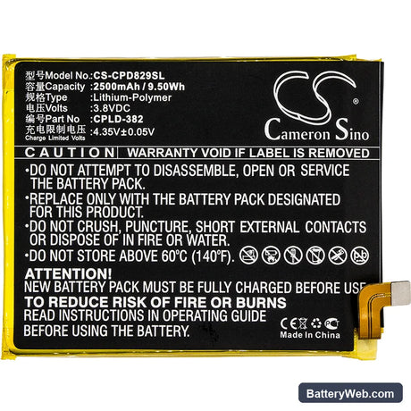 Coolpad Note 3 Lite Replacement Battery, 3.8V, 2500mAh, Li-Polymer 3