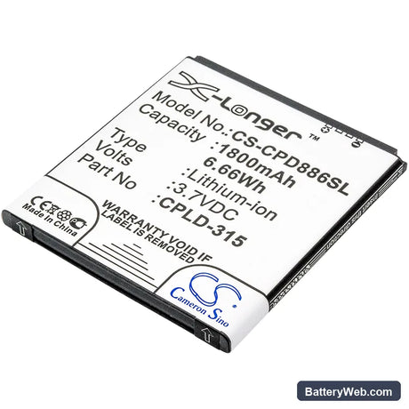 Vodafone 888N Replacement Battery, 3.7V, 1800mAh, Li-ion 1