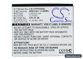 Coolpad S100A Replacement Battery, 3.7V, 800mAh, Li-ion 1