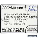 Coolpad 5860 Replacement Battery, 3.7V, 2800mAh, Li-ion 4