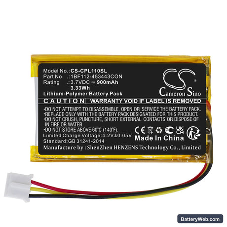 CalAmp LMU-1100 Replacement Battery, 3.7V, 900mAh, Li-Polymer 3