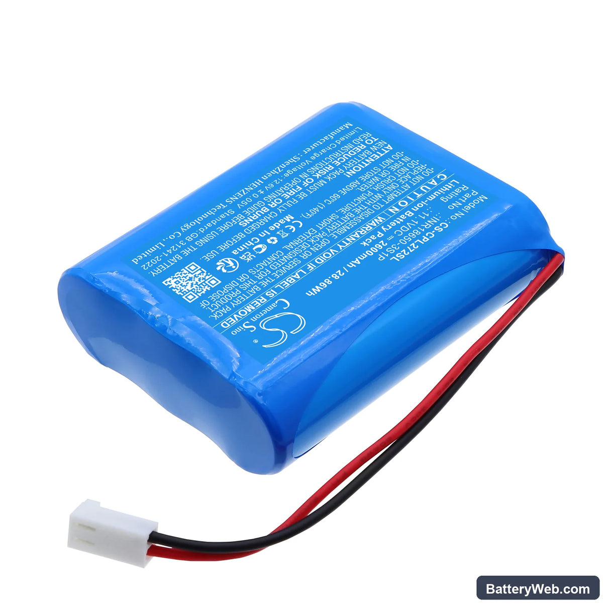 Capillus Capillus 272 Replacement Battery, 11.1V, 2600mAh, Li-ion 2