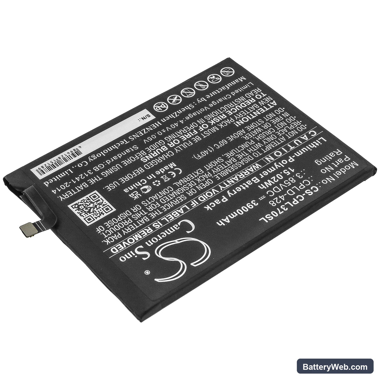 Coolpad Legacy Replacement Battery, 3.85V, 3900mAh, Li-Polymer 2
