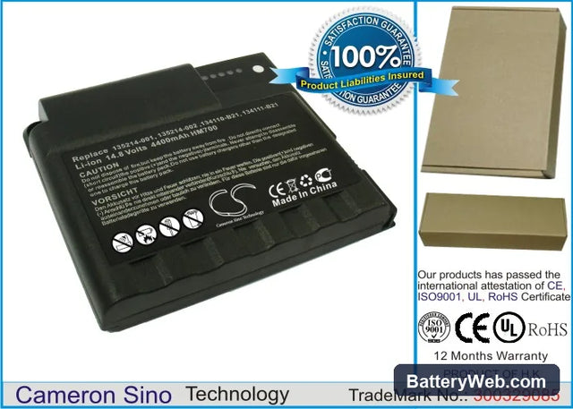 Compaq Armada M700-139116-AA4 Replacement Battery, 14.8V, 4400mAh, Li-ion 1