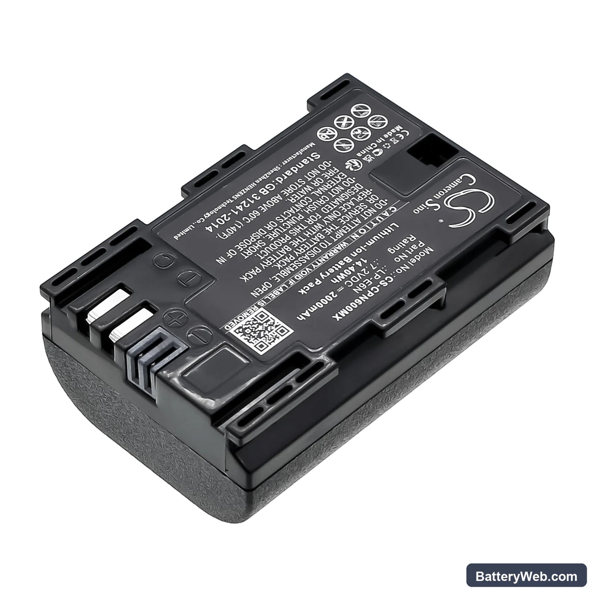 Canon EOS 5D Mark II Replacement Battery, 7.2V, 2000mAh, Li-ion 2