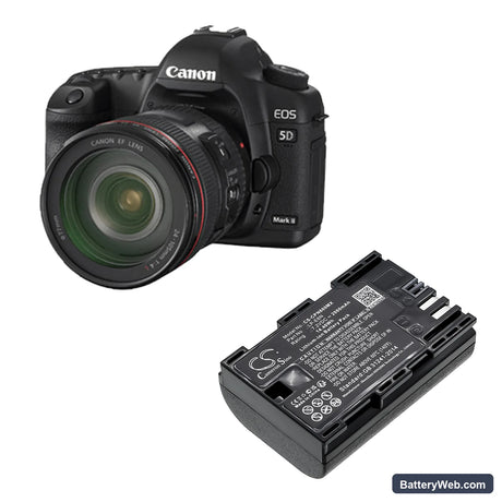 Canon EOS 5D Mark II Replacement Battery, 7.2V, 2000mAh, Li-ion 6