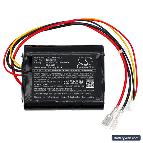 Concept VP4360 Replacement Battery, 11.1V, 2500mAh, Li-ion 3