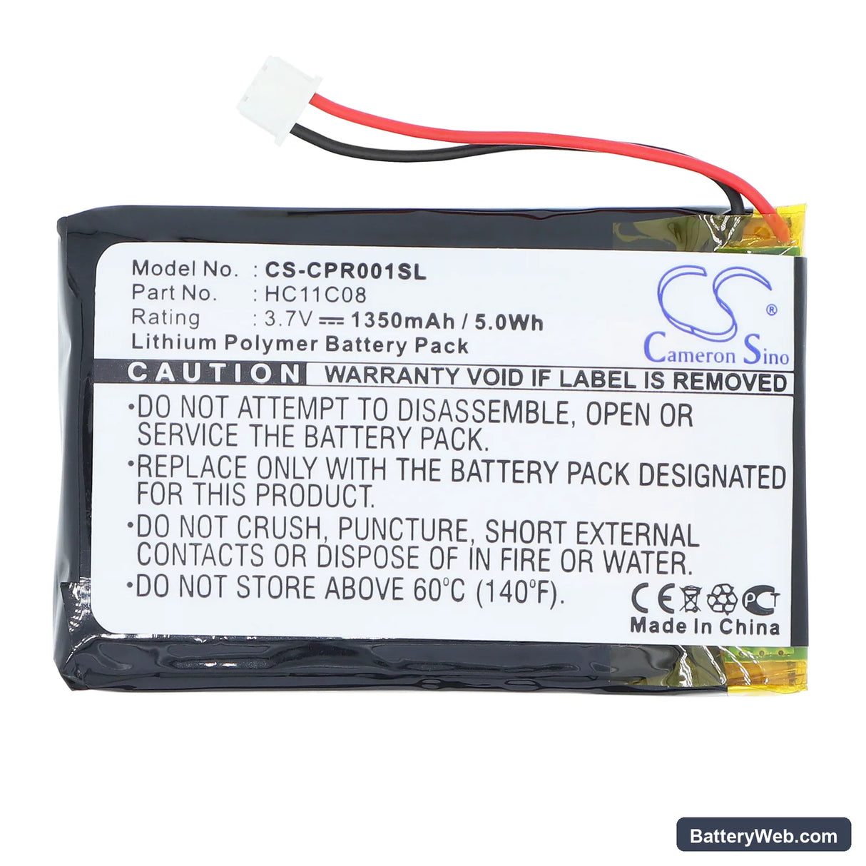 Celestron CoursePro Replacement Battery, 3.7V, 1350mAh, Li-Polymer 3