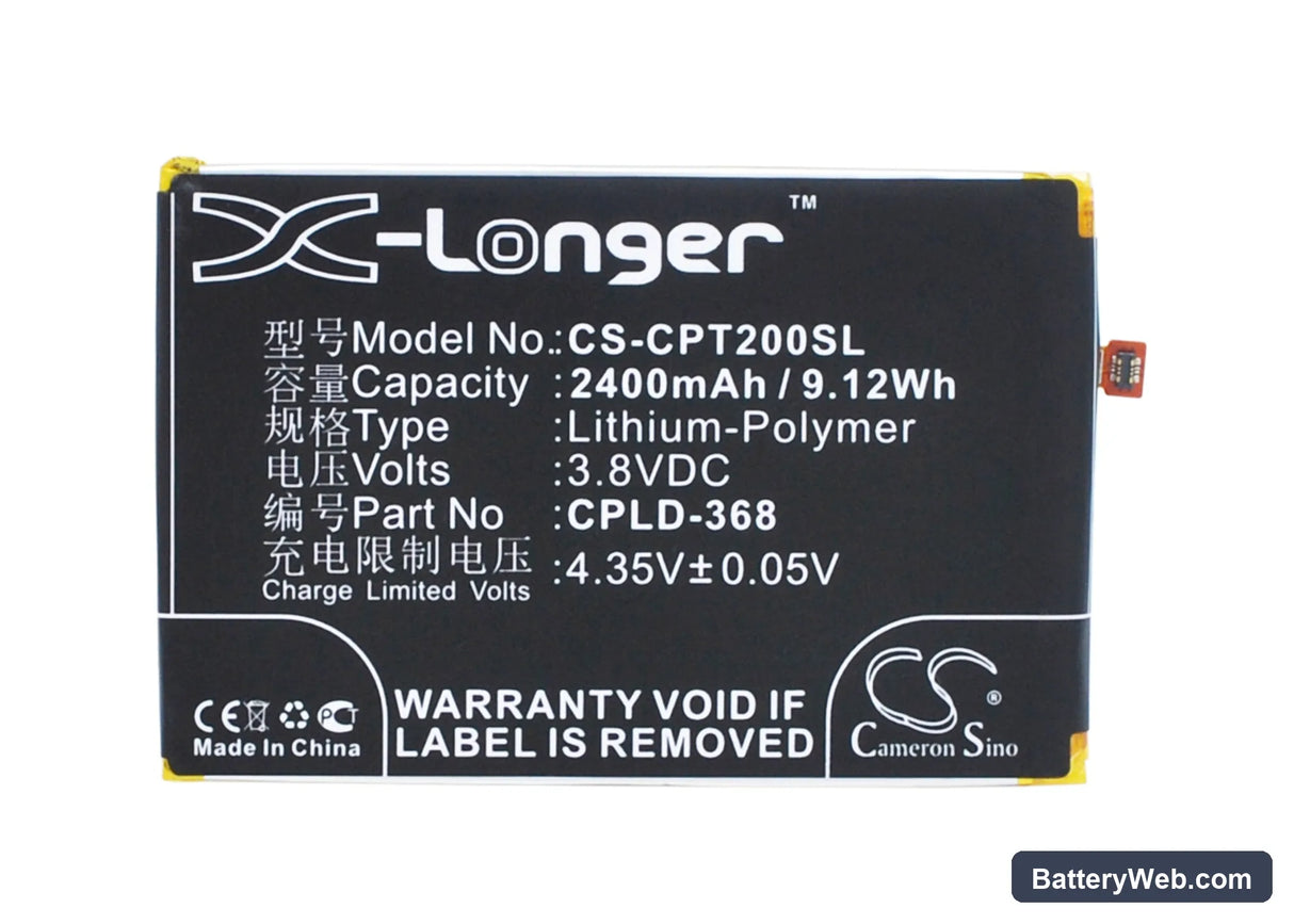 Coolpad Modena Replacement Battery, 3.8V, 2400mAh, Li-Polymer 5