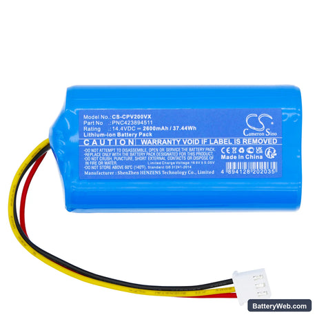 Concept VR2010 Replacement Battery, 14.4V, 2600mAh, Li-ion 3