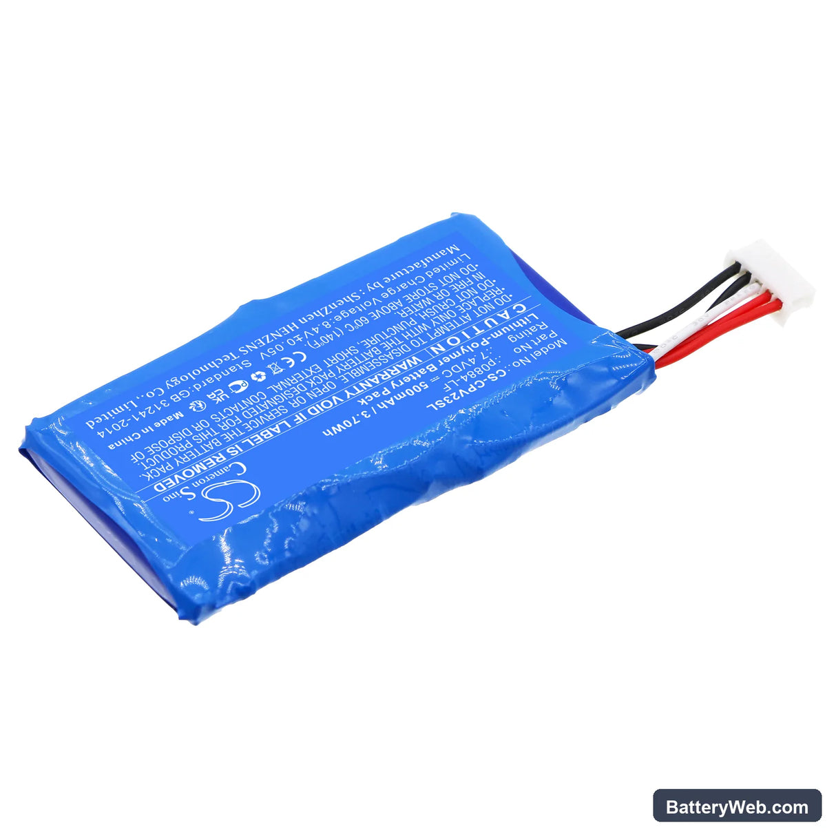 Canon PV123 Replacement Battery, 7.4V, 500mAh, Li-Polymer 2