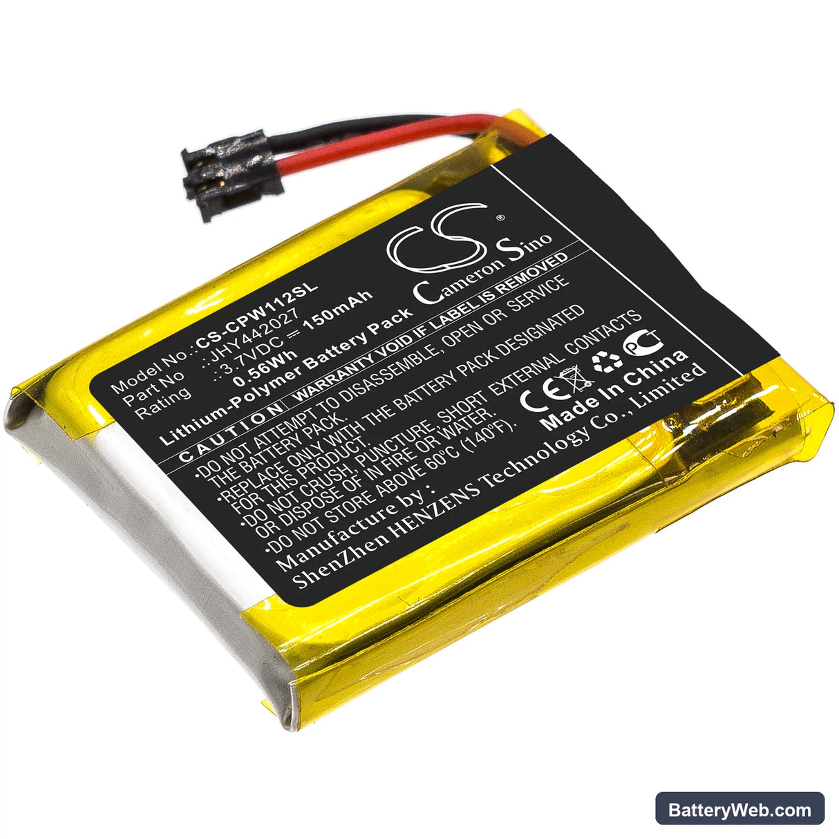 Compustar Pro RFX T2 Replacement Battery, 3.7V, 150mAh, Li-Polymer 1