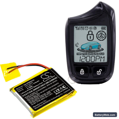 Compustar 2W901R-SS Replacement Battery, 3.7V, 210mAh, Li-Polymer 5