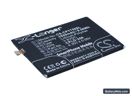 Coolpad Y75 Replacement Battery, 3.8V, 2500mAh, Li-Polymer 2