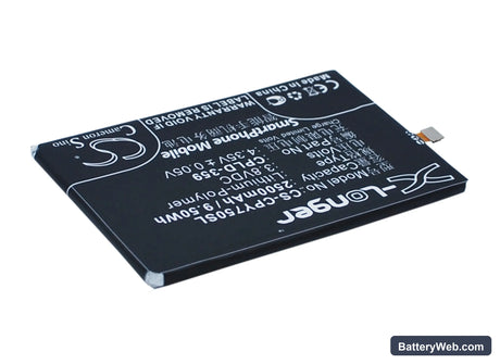 Coolpad Y75 Replacement Battery, 3.8V, 2500mAh, Li-Polymer 3
