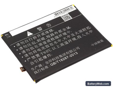 Coolpad Y91 Replacement Battery, 3.8V, 2500mAh, Li-Polymer 3