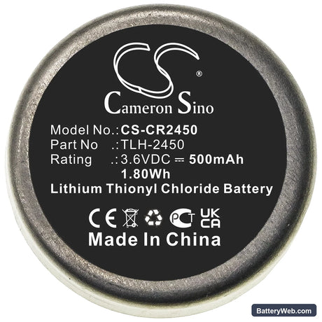 Testo 184-T4 Replacement Battery, 3.6V, 500mAh, Li-SOCl2 3