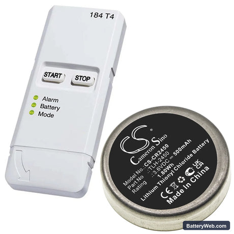 Testo 184-T4 Replacement Battery, 3.6V, 500mAh, Li-SOCl2 4