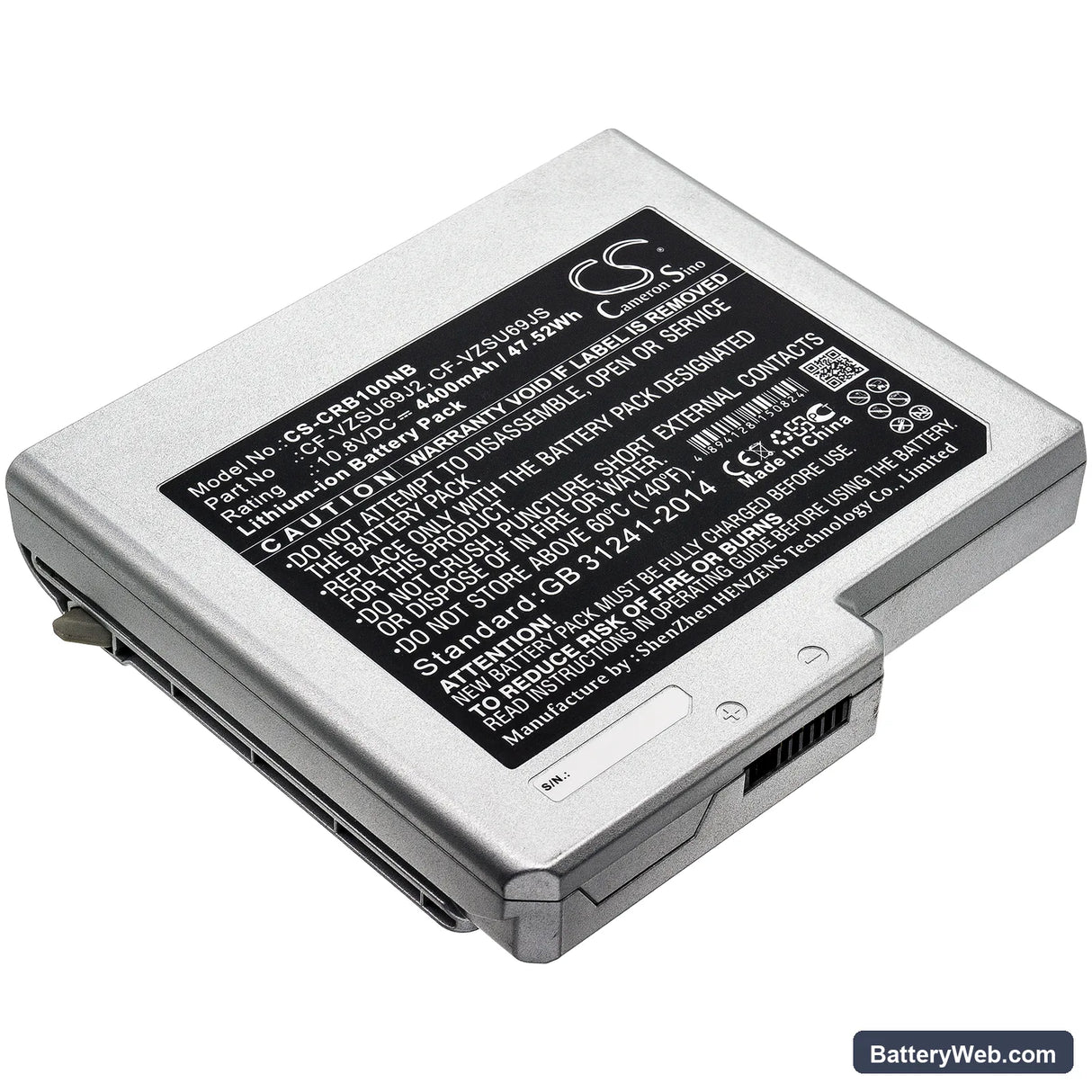 Panasonic Toughbook CF-B10 Replacement Battery, 10.8V, 4400mAh, Li-ion 1