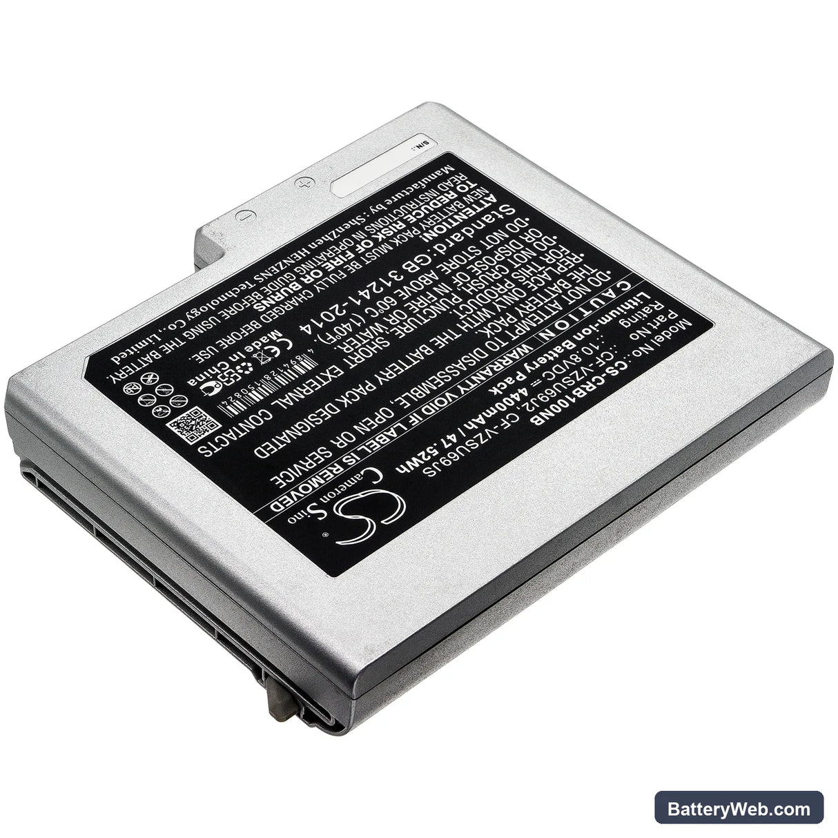Panasonic Toughbook CF-B10 Replacement Battery, 10.8V, 4400mAh, Li-ion 2