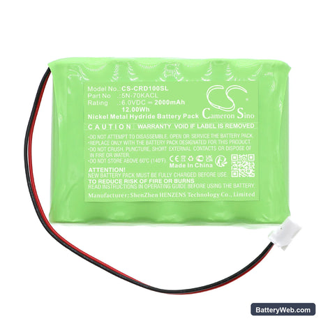 Cedar CD-100M Replacement Battery, 6V, 2000mAh, Ni-MH 3