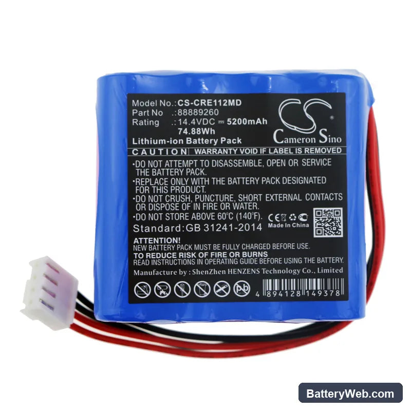 Kelly ECG-1112 Replacement Battery, 14.4V, 5200mAh, Li-ion 3