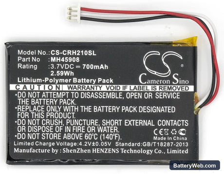 Opus Opus X Replacement Battery, 3.7V, 700mAh, Li-Polymer 5