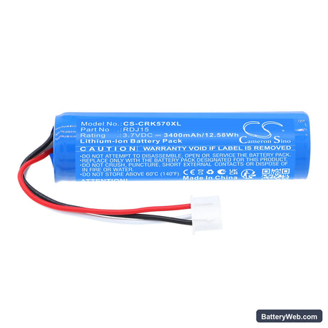 Corsair K57 RGB Wireless Gaming Keyboard Replacement Battery, 3.7V, 3400mAh, Li-ion 3