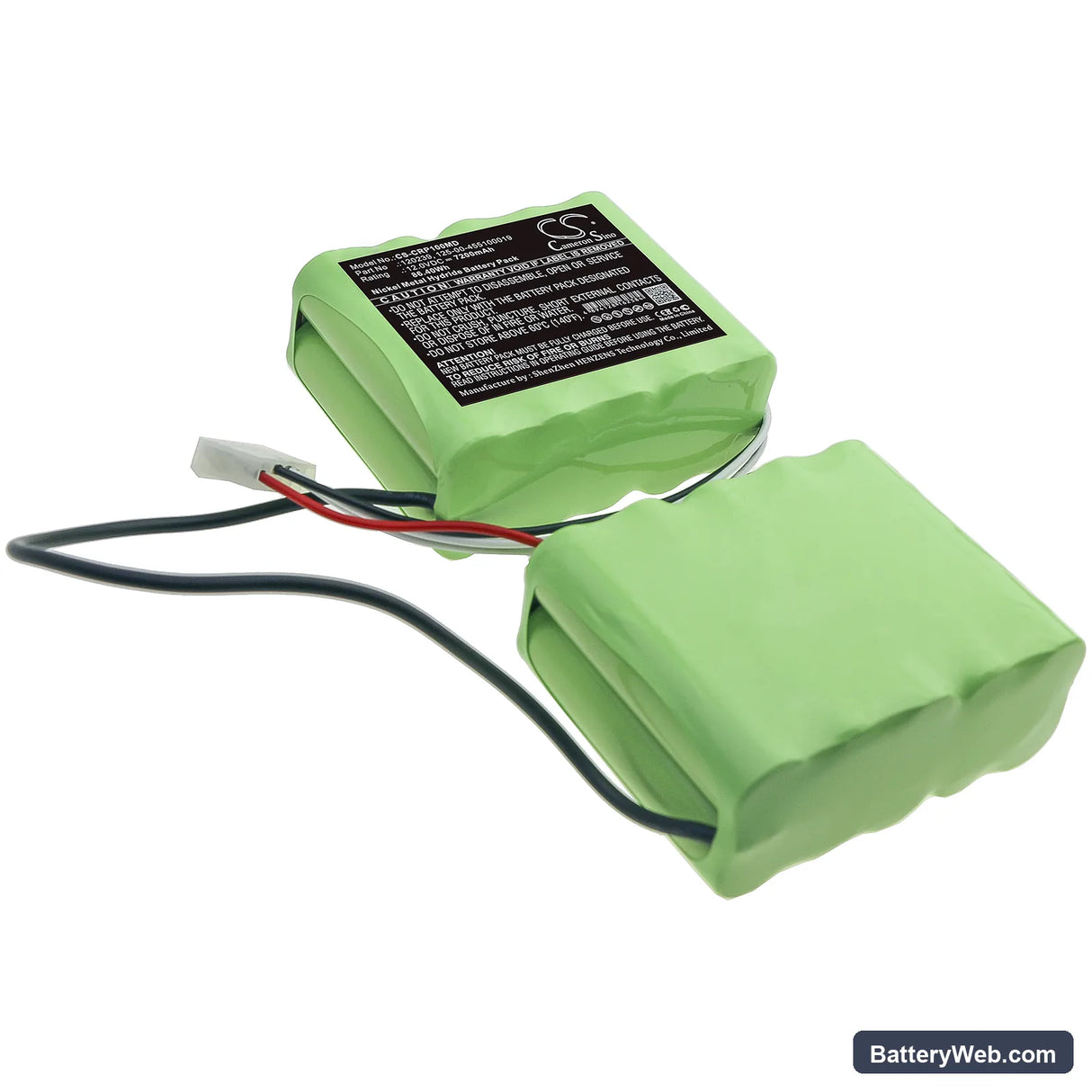 Criticon Dinamap Pro 1000 Replacement Battery, 12V, 7200mAh, Ni-MH 1